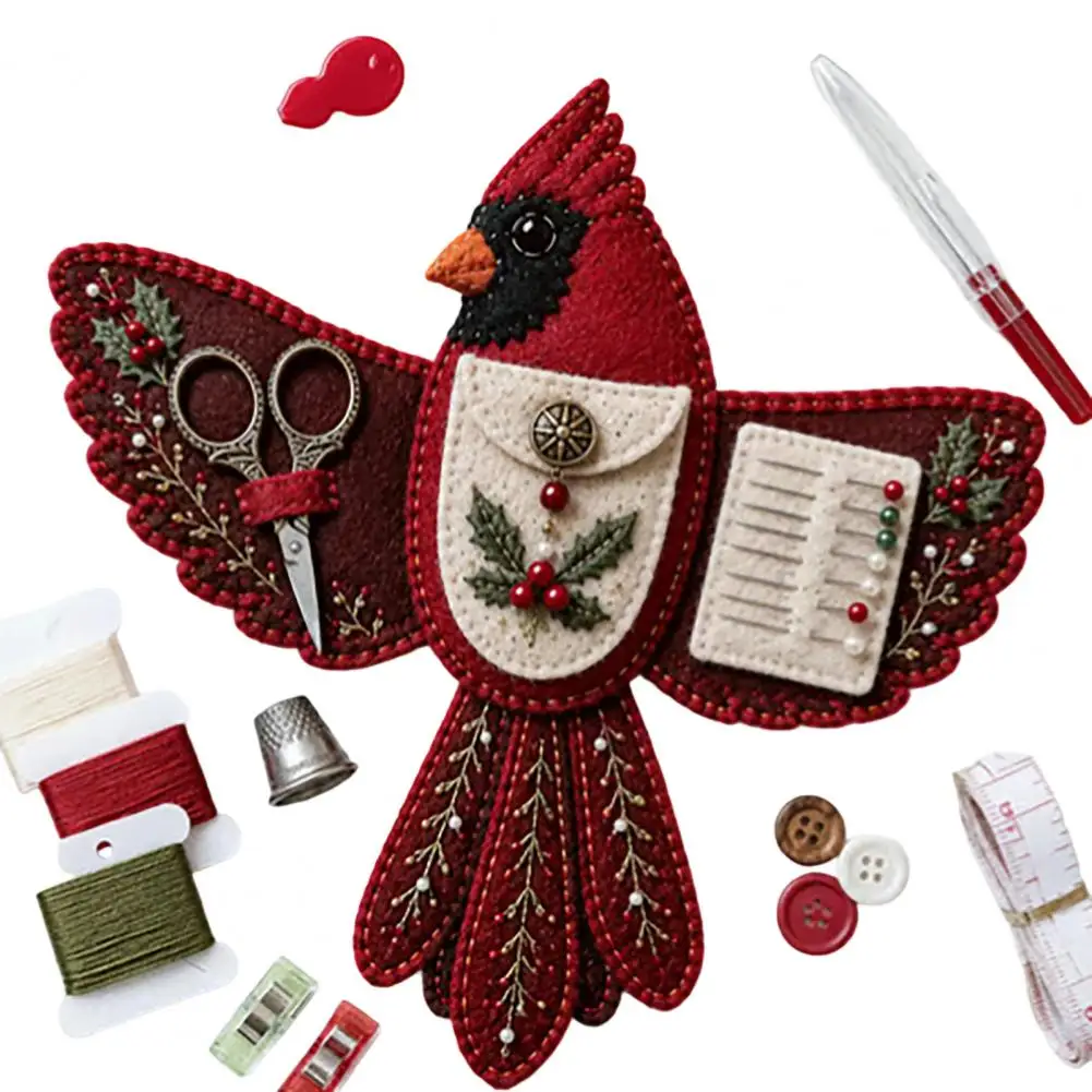 Filz-Bastelset für Anfänger, Näh-Aufbewahrungstasche, Vogelförmiges Filz-Näh-Organizer-Set, Tragbare Stickerei-Werkzeugtasche