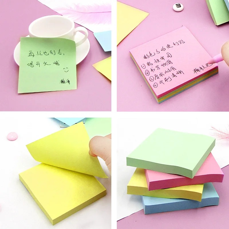 100 Sheets 76*76mm Sticky notes Pads Posits Stationery Paper Stickers Posted It Memo Notepad Notebook School Office Accessories