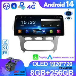 12.3 For Ford Mondeo 4 mk4 2006 - 2010 Android 14 Carplay Android Auto Radio Car Multimedia GPS 2din autoradio Navigation