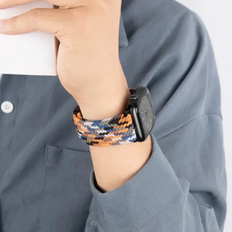 Huawei Watch Fit 4/3用 バンド マグネット式バックル 調節可能 ブレスレット リストバンド Huawei Watch Fit 4 Pro用 ナイロン編み込みループストラップ