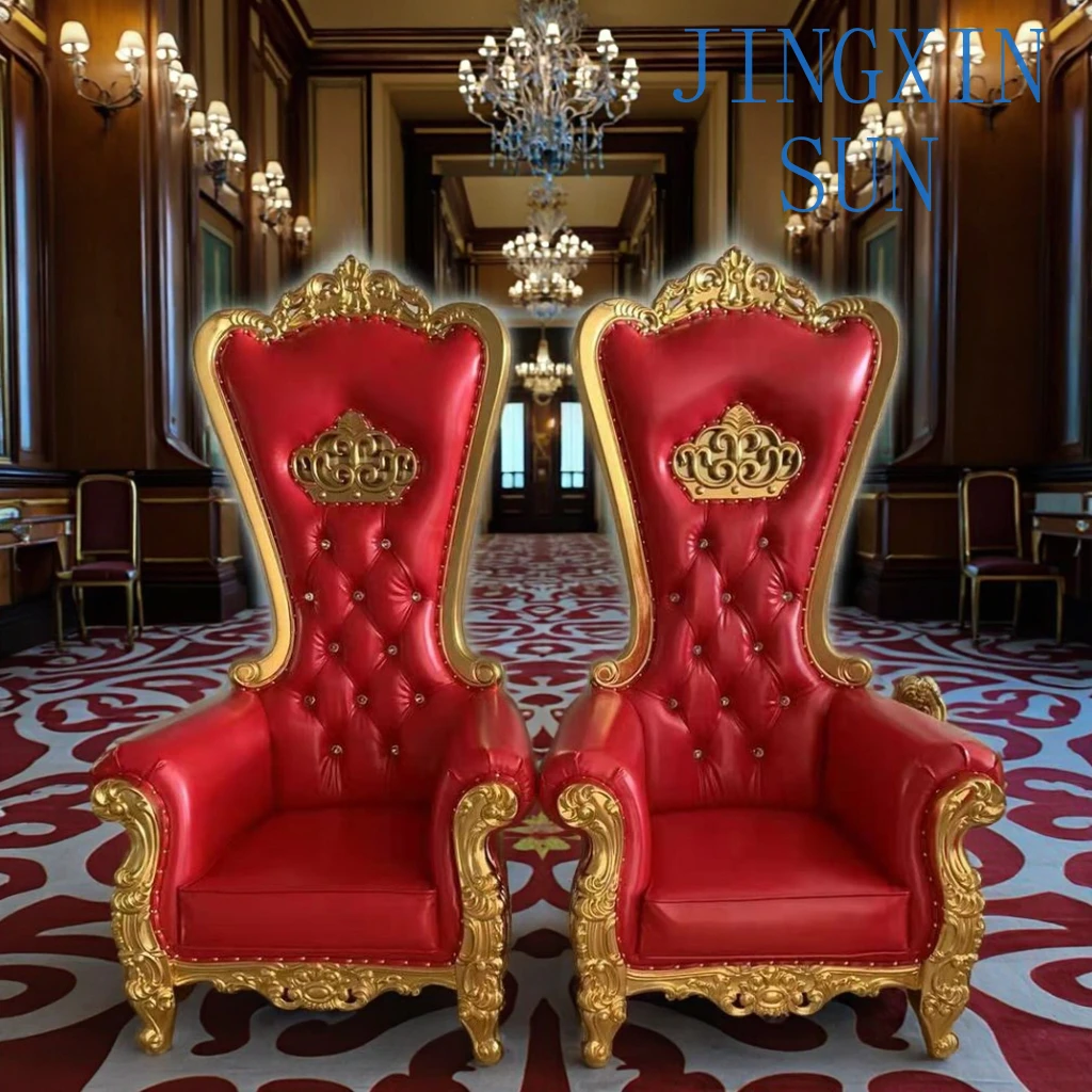 Hot Sales Cheap Price Gold Luxury Royal Event Throne King Style Wedding Chair Bride And Groom Seats