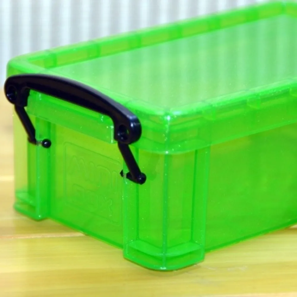 0.28 Liter Storage Box Transparent Candy Color Plastic Sorting Box Locking Lid Mini Size Desktop Storage Box Jewelry Storage