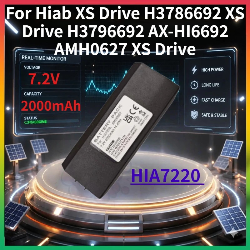 HIA7220 2000mAh 7.2V Crane Remote Control Batteries for Hiab XS Drive H3786692 XS Drive H3796692 AX-HI6692 AMH0627 XS Drive
