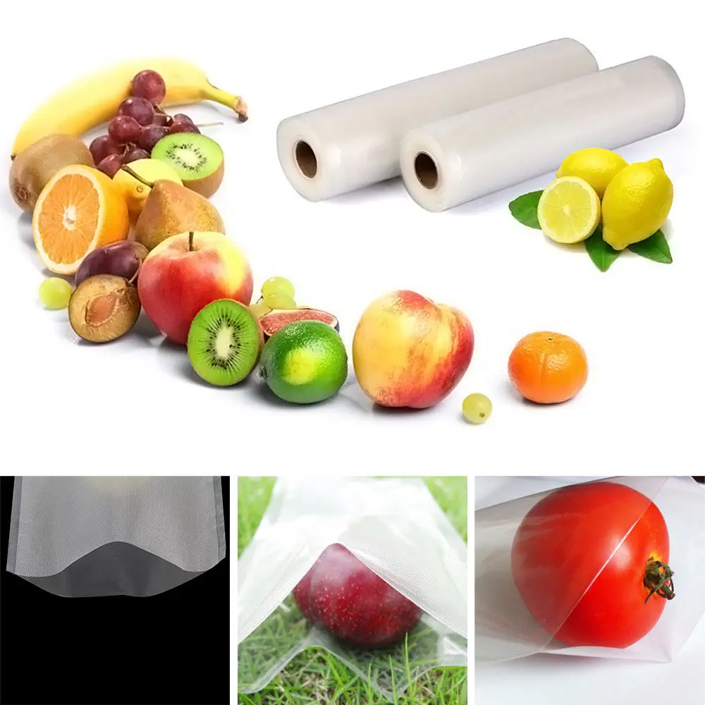 

20 500cm Vacuum Sealer Bags Embossed Saver Food Storage Compatible Machines Freshness Channel Kitchen Appliances