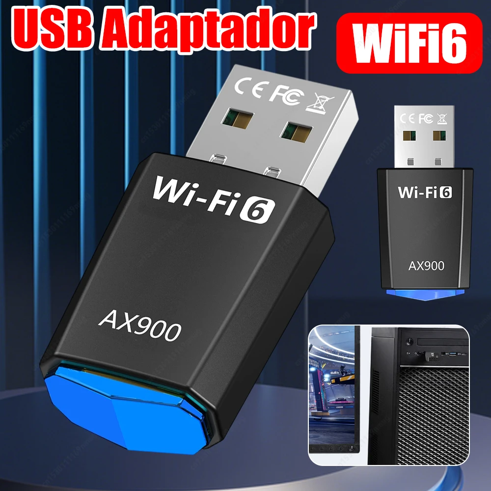 

Беспроводная сетевая карта AX900 без драйверов, двухдиапазонный Wi-Fi адаптер 900 Мбит/с, USB Wi-Fi донгл 2.4G и 5ГГц для ноутбуков Windows 7, 10, 11