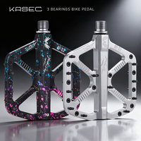 KRSEC CNC 3 Bearings Bicycle Pedals Ultralight BMX MTB Road Bike Pedals Non-slip Aluminum Alloy Mountain Bike Parts