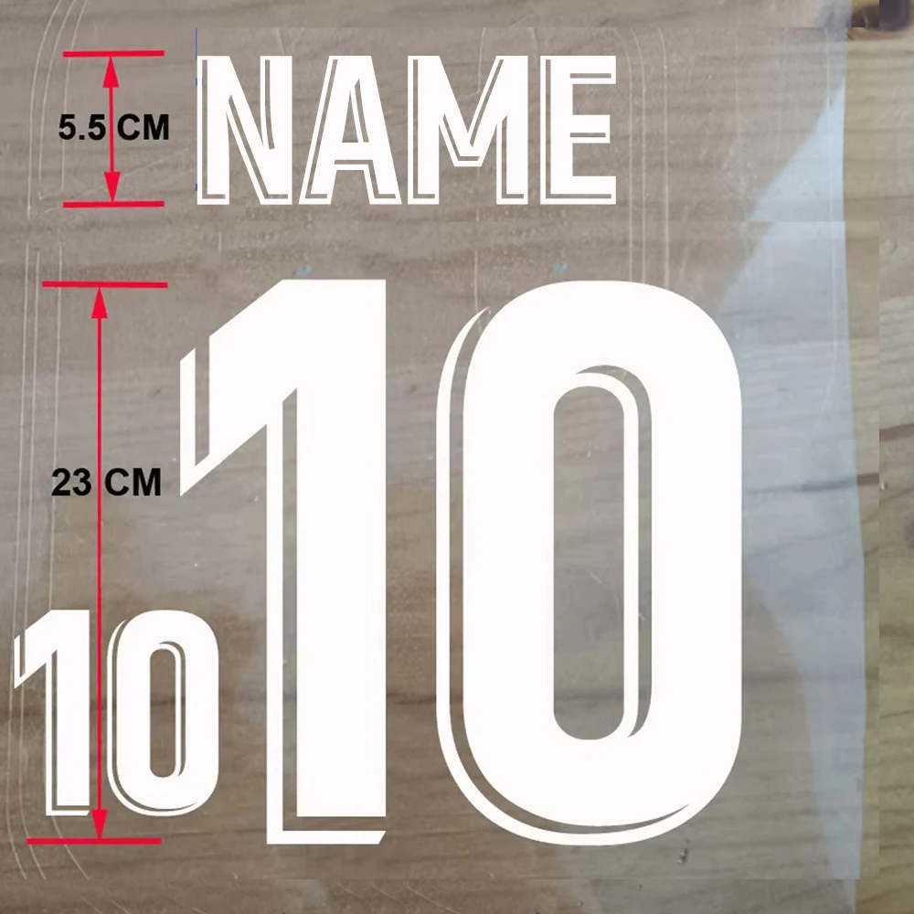 Adult Football Namesets Custom Numbe 10#  7# 20# 7#  High 23/10cm Hot Transfer Sticker Soccer Kits Jerseys Number Iron on Patch