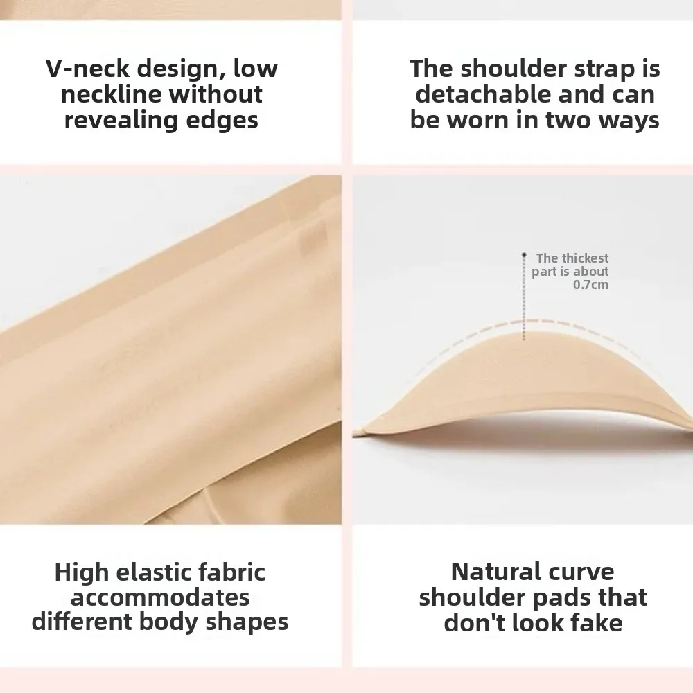 

Fashion Deep V Right-angle Shoulder Bra Anti-sagging Seamless Wireless Bra Shockproof Lingerie Underwear for Women Cosplay