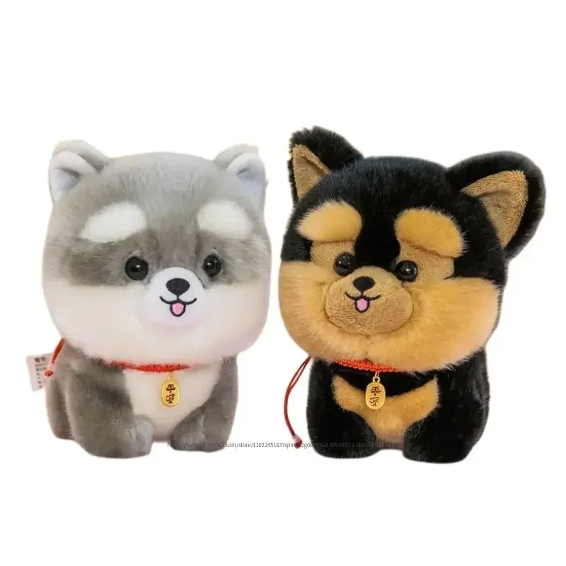 Juguete de simulación Kawaii para cachorros, Husky de peluche realista, Corgi, Chow, Akita, muñeca tranquilizadora para bebés, juguetes suaves y tiernos, regalo para niños