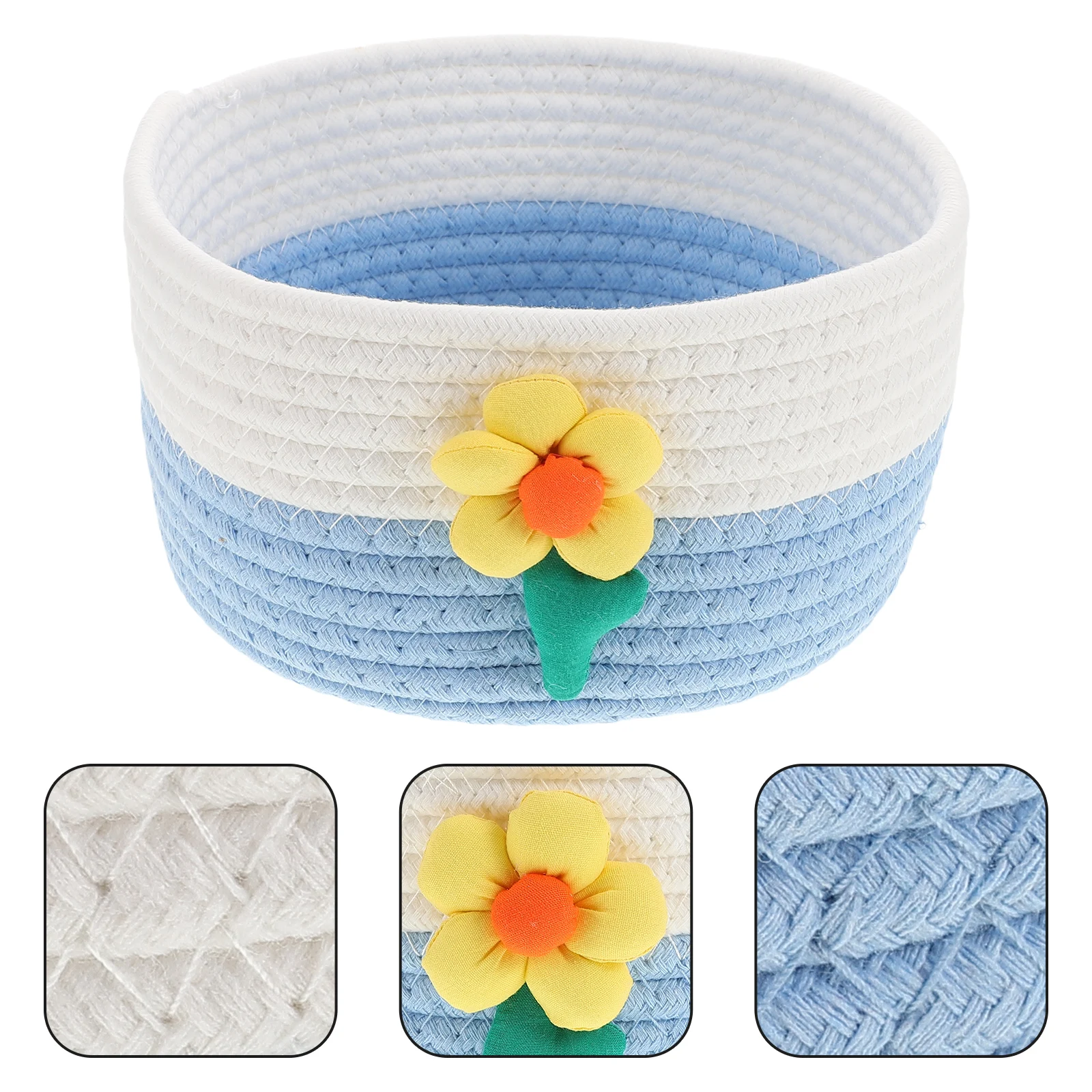 

Desktop Storage Box Baskets for Shelves Cute Small Rope Fashion Cotton Woven Office Organizing