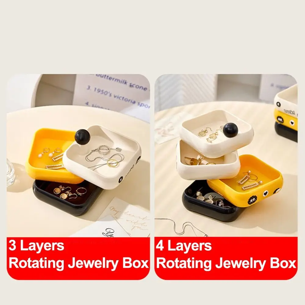 Creative Jewelry Storage Holder 360 Degree Rotating 3/4 Layers Rotatable Jewelry Organizer DIY Large Capacity