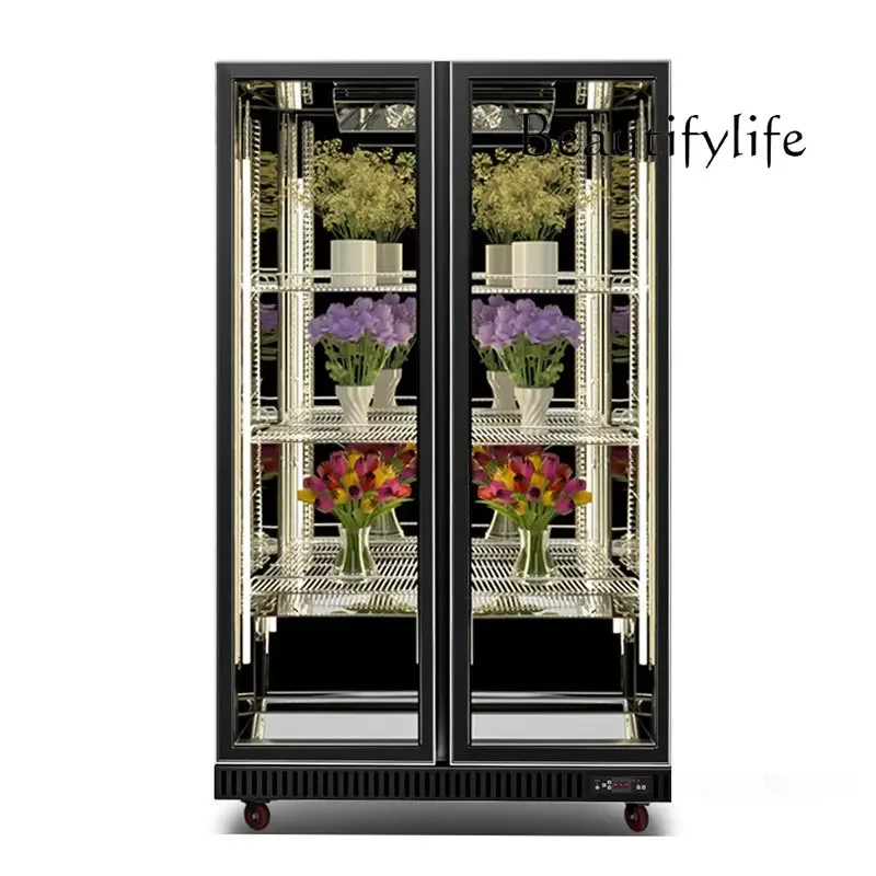 

Commercial vertical air-cooled frost-free display cabinet for fresh flowers