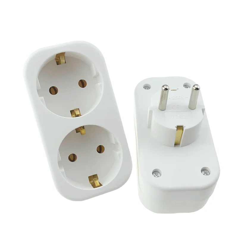 16A EU Standard 1 to 2 Way German Plug Expansion Plug EU Germany Type Socket 250V Wireless Extended Socket CE no protective door