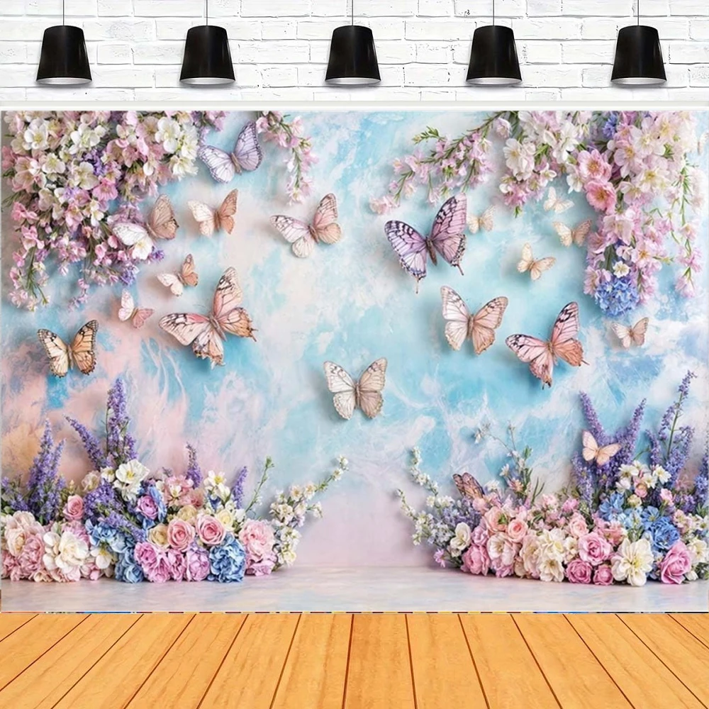 

Фон для фотосъемки мечтательная бабочка Радуга детский день рождения Декор баннер портретный фотографический фон фотостудия