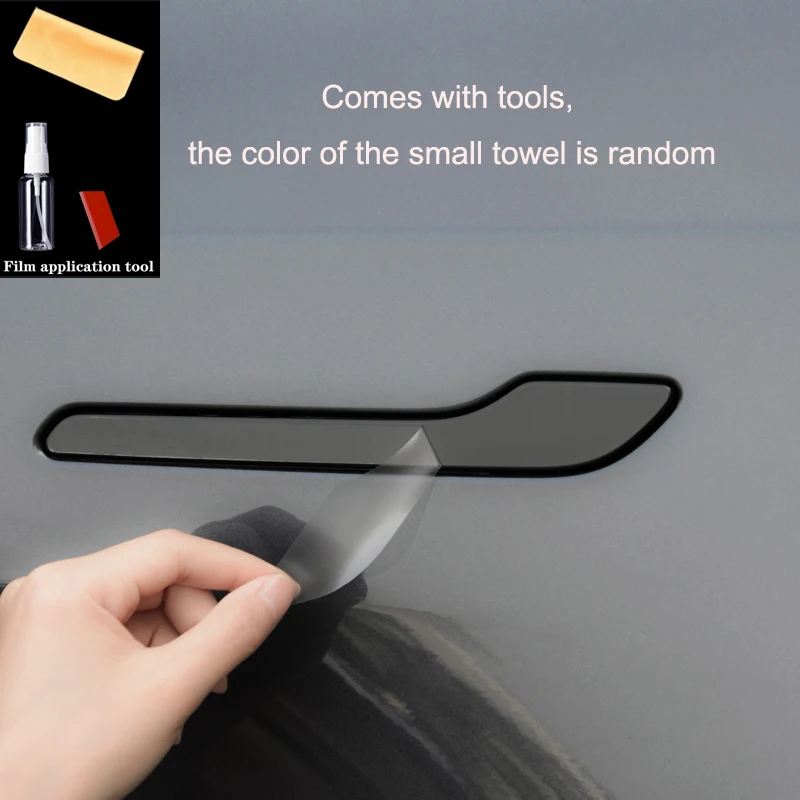 Suitable for 19-26 Tesla Model YL/ModelY/Model3 Door Handles TPU Protective Film Door Handles Door Bowl Film Accessories-4pcs