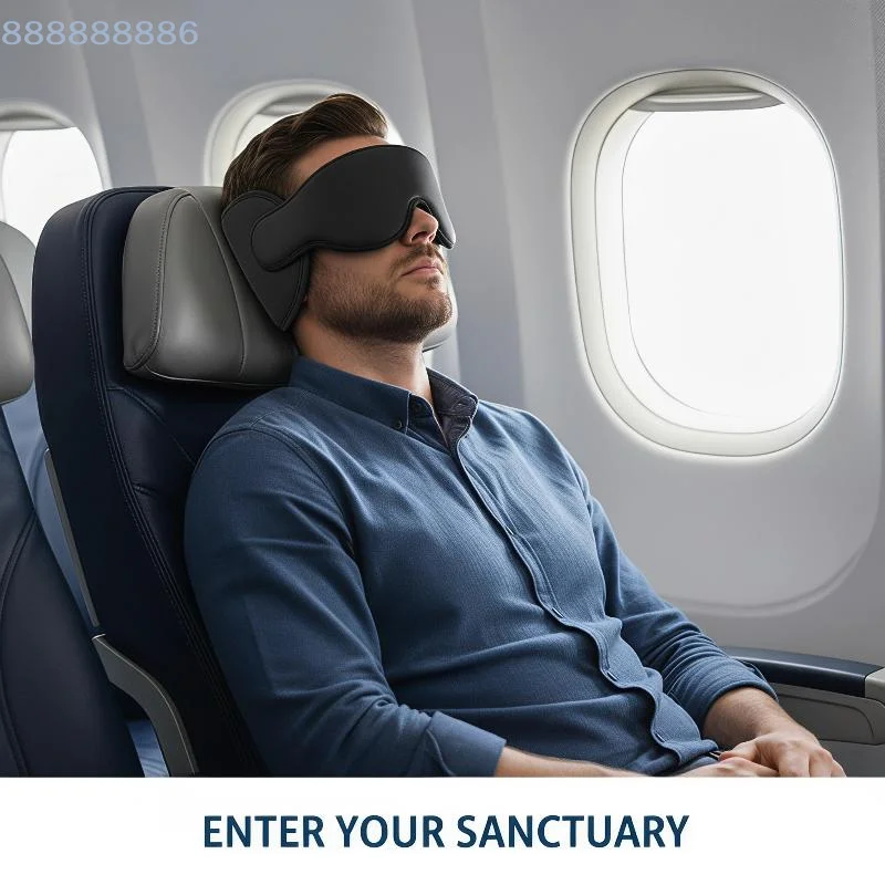 [B]1 Set 3D Contoured Travel Pillow Blackout Sleep Mask Zero Eye Pressure Comfortable for Travel Overnight Stay Office Nap