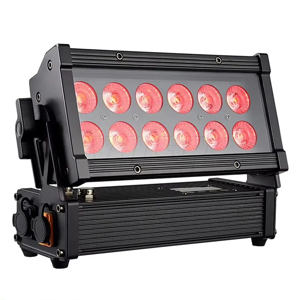 YUER LED 12x15W RGBWA UV Waterproof IP65 Wall Washing Effect DMX Control Outdoor Party Flash Effect Stage Lighting Dj Disco