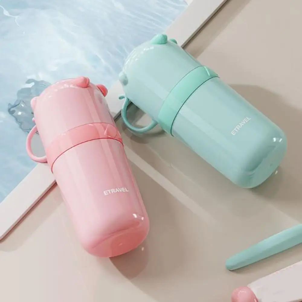Sealed Travel Mouthwash Cup Detachable Dustproof Toothbrush Toothpaste Cup with Handle Plastic Toothbrush Organizer Box Student