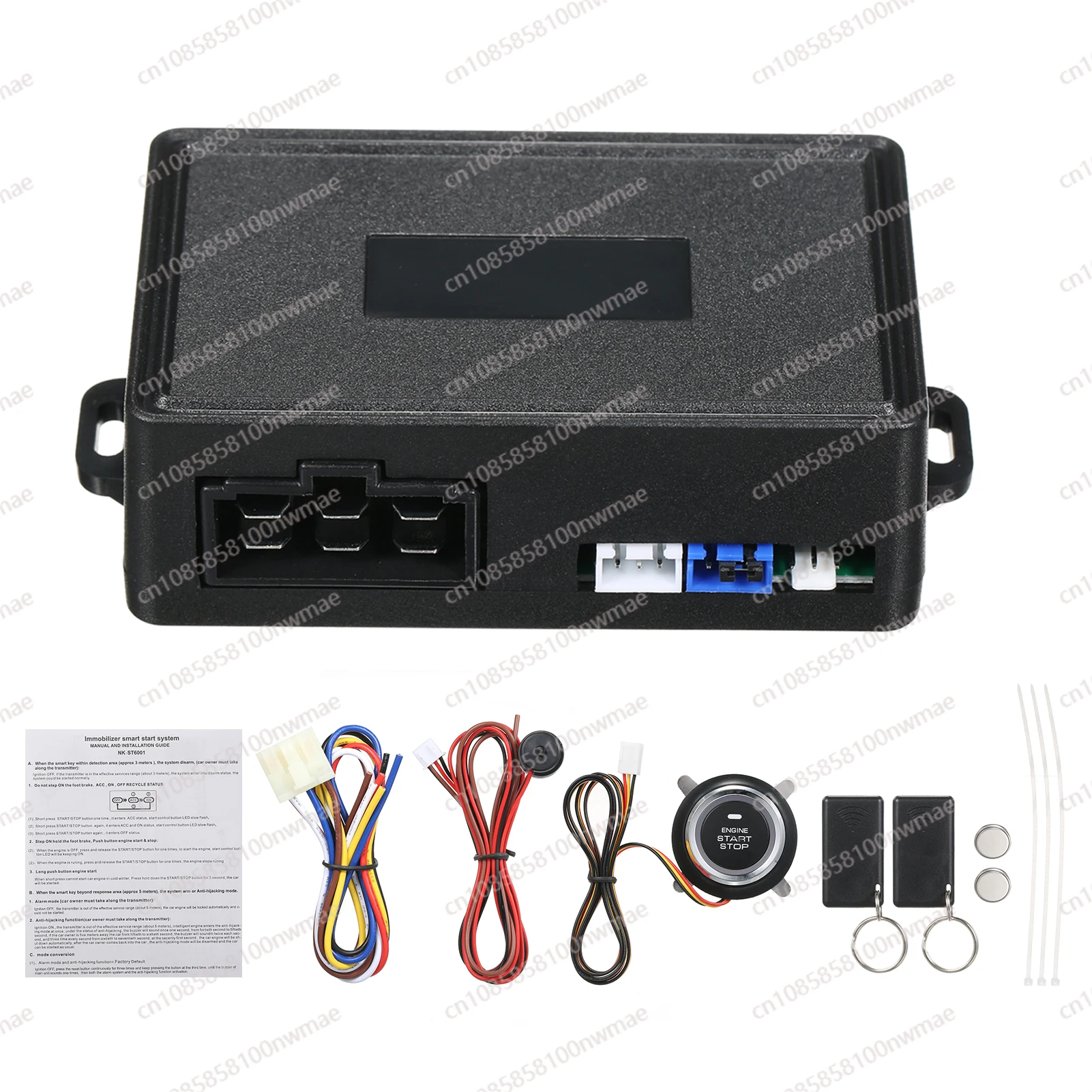 12V car intelligent one-click start system, 2.4G remote control anti-theft and anti-hijacking
