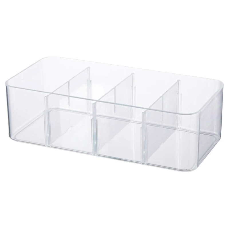 4/8 Grids Clear Acrylic Organizer Underwear Socks Drawer Storage Box Cosmetic Makeup Divided Closet Organizer Storage Case