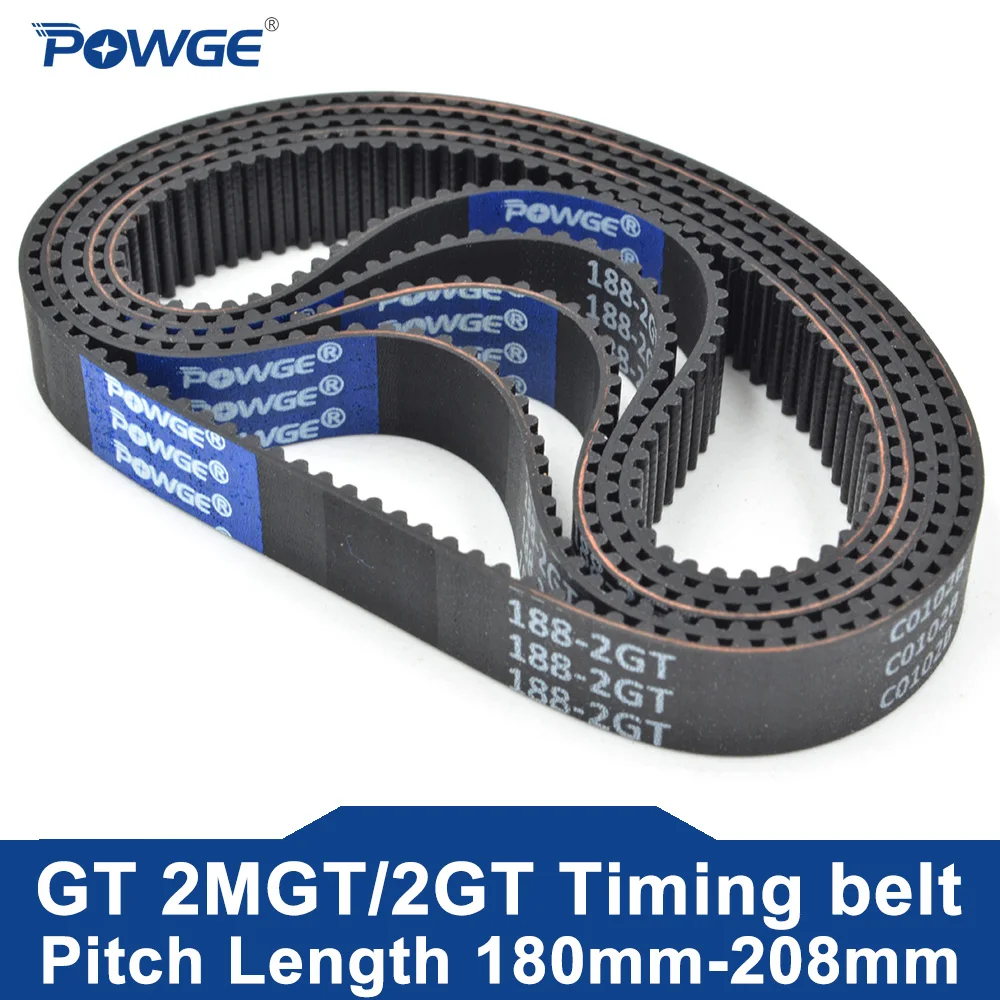POWGE 2M 2GT Pasek rozrządu Lp=170 172 174 176 178 180 182 184 186 188 190 192 194 196 198 200 202 204 206 208 Szerokość 6/9mm Guma — zdjęcie 2