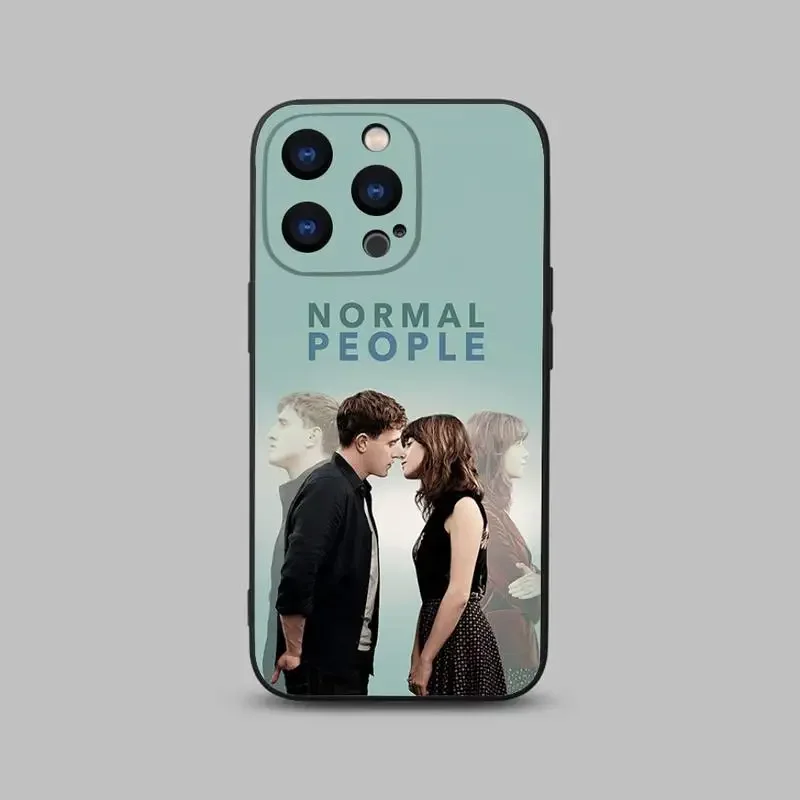 Normal People TV Phone Case For iPhone 15,14,13,12,11 Plus,Pro,Max,XR,XS,X,7,8 Plus,SE,Mini Black Silicone Soft