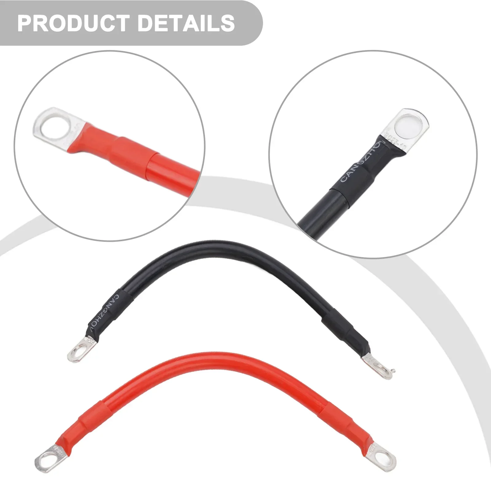 19cm 12v Battery Joiner Connector Wire Red and Black Colors 100 Amp Cable 10mm Aperture Tinned Copper Material