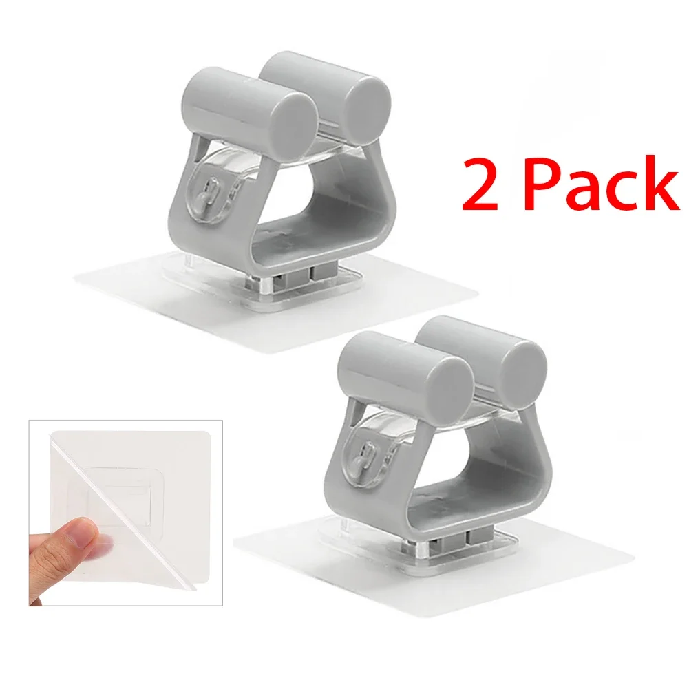 2pcs 8x8cm ABS Wall-mounted Punch-free Mounting Clip Grey Clamp For Glass Window Fixing Antenna Fasteners Hardwares Clamps