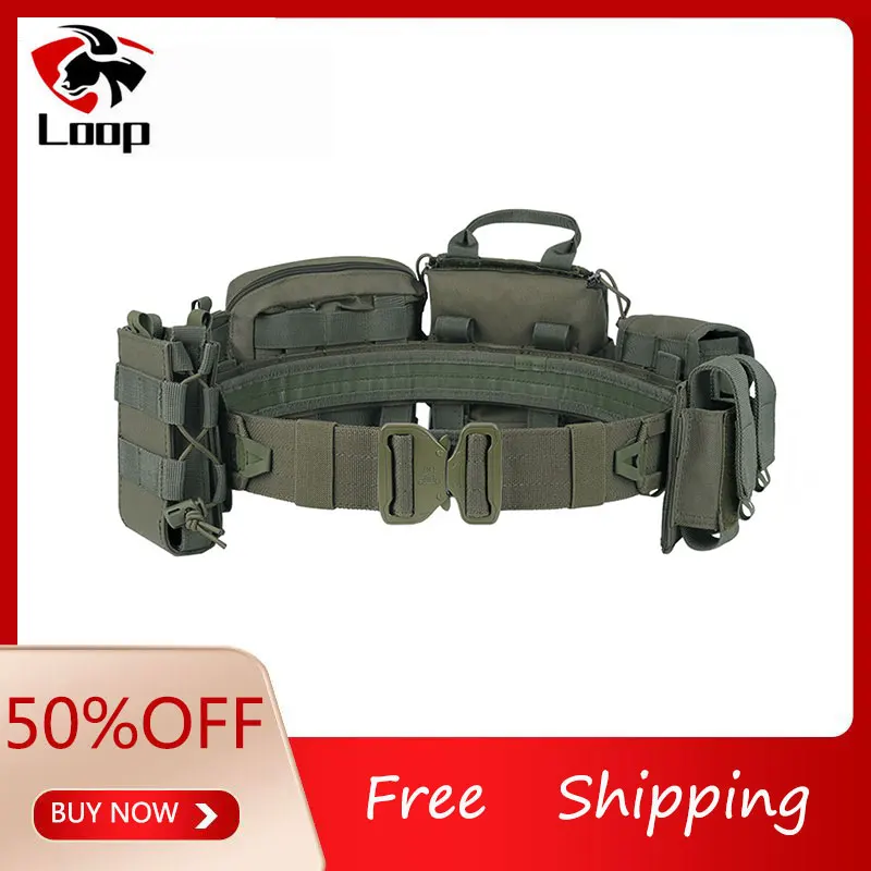 

YakedaTactical Belt Outdoor patrol multi-functional eight-piece set can be external removable adjustable belt