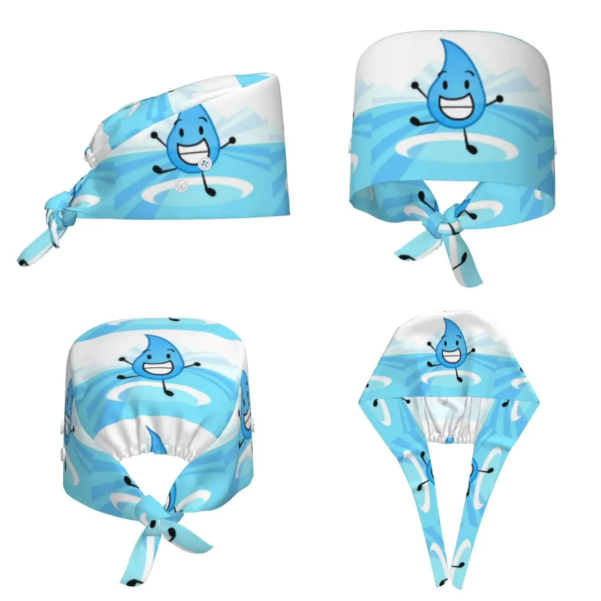 Battle For Dream Island BFDI Teardrop Scrub Hat Doctor Working Surgical Cap Men Women Adjustable Nursing Caps for Dentist