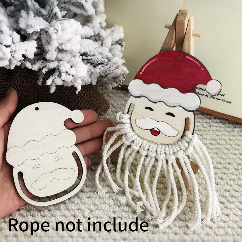 YOMDID 8 Stück Weihnachtsmann-Weihnachtsschmuck aus Holz, Weihnachtsmann-Ornamente für DIY-Malerei, Dekorieren, Geburtstag, Weihnachten, Basteln