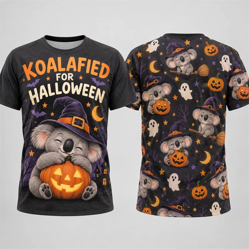 Cute Halloween Animal 3D Print T Shirt Men Women Chameleon Corgi Flamingo Koala Goat Penguin Hamster Owl Short Sleeve Party Tees