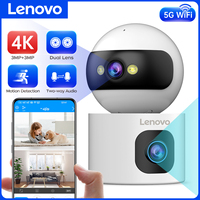 Lenovo 4K PTZ IP Camera 5X Zoom Dual Lens Auto Tracking 5G WiFi CCTV Camera Color Night Home Baby Monitor Video Surveillance