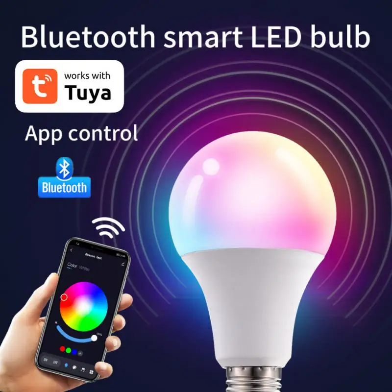 Tuya Smart LED Bulb Light, 10W, Inda B22, RGB Control, CCT Document, Lampe LED avec Alexa Home, Smart Life