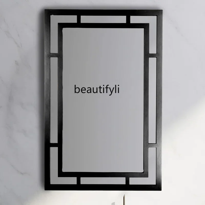 

A13 Metal feeling attached to the wall Square luminous design frame Carved decorative makeup mirror Large