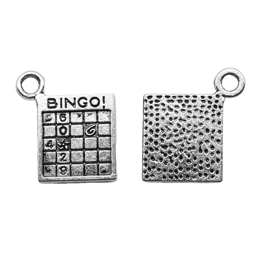 20pcs/lot Bingo! Minesweeper Charms For Jewelry Making 15x17mm Antique Silver Color Jewelry Accessories