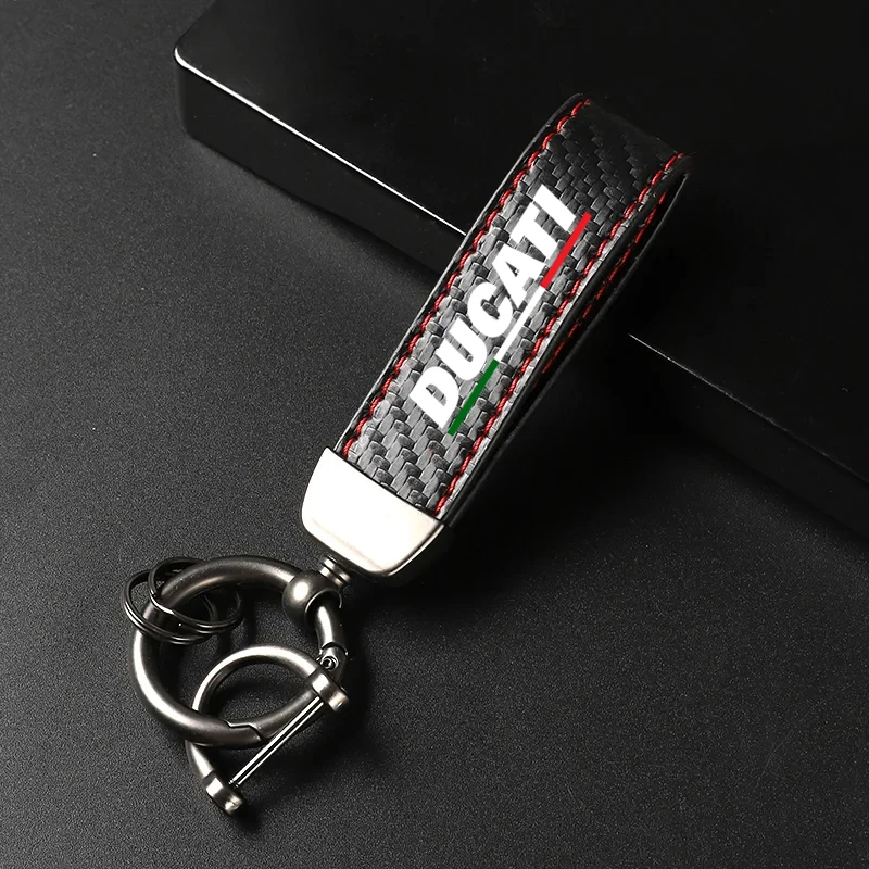 1PCS For Ducati Hypermotard 950 939 821 796 1100 Motorcycle Accessories High-Grade Carbon Fiber Motorcycle Keychain