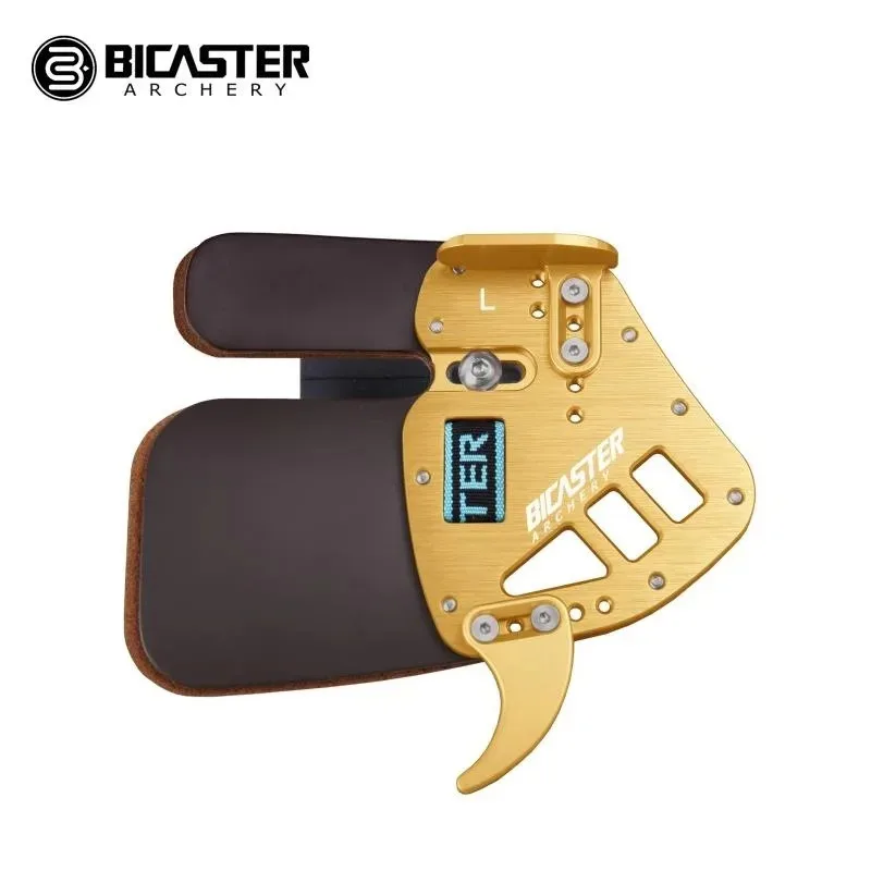 Bicaster Archery Finger Tab Guard Protection Genuine Leather + Aluminum S/M/L Left/Right hand For Bow Hunting Shooting Accessory