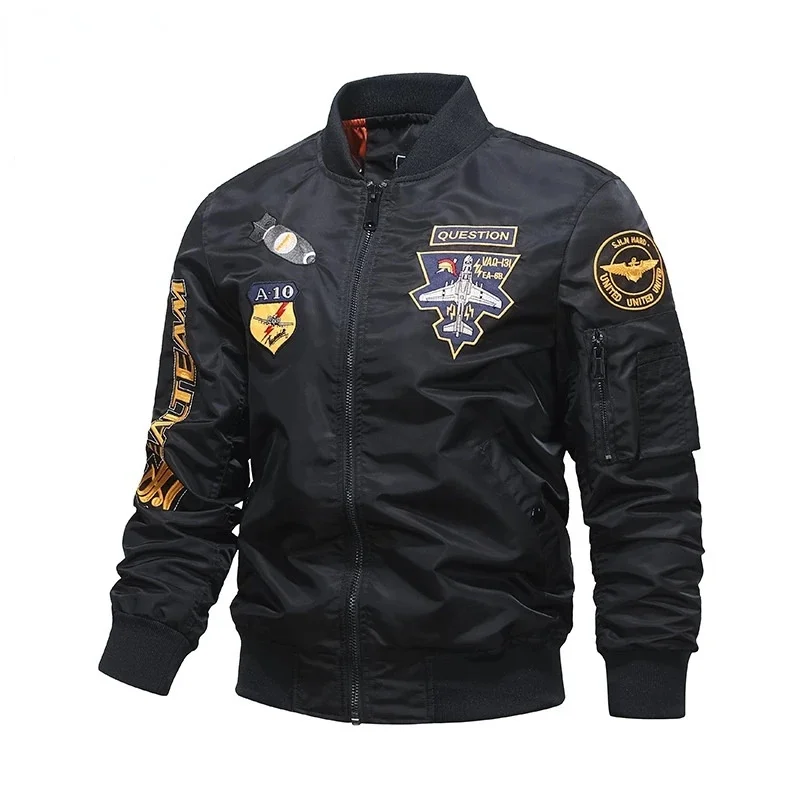 Tactical Military Men MA1 Jacket High Quality Pilot Embroidery Air Force Windproof Bomber Baseball Cotton Overalls