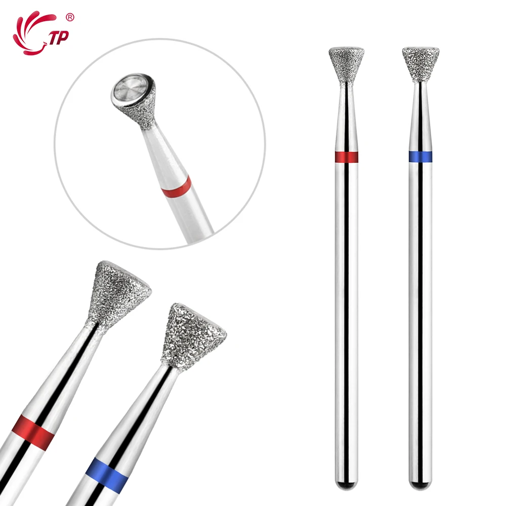 

TP 2pcs Diamond Nail Drill Bits Rotary 3/32'' Milling Cutter for Manicure Pedicure Nail Files Electric Cuticle Clean Nail Tools