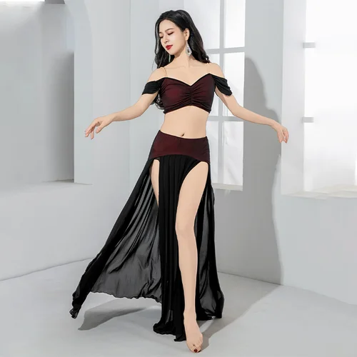 Nuevo traje de danza del vientre para mujer, conjunto de malla sexy de alta gama, traje de actuación profesional de danza oriental para adultos, traje de danza del vientre