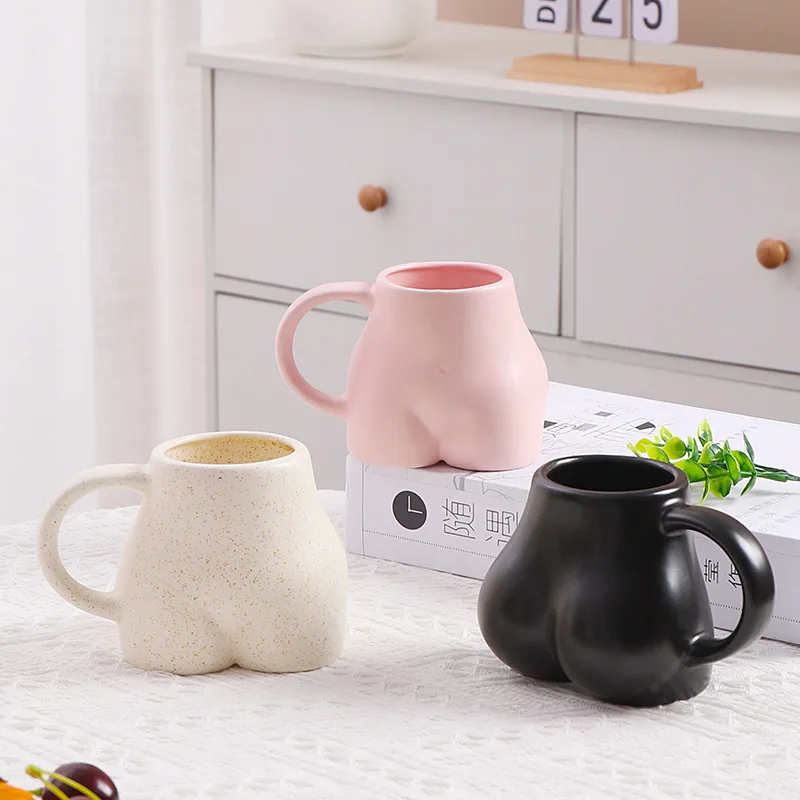 

Ins Fun Butt Small Fresh Ceramic Mug Simple Cute Personalized Coffee Breakfast Milk Water Cup