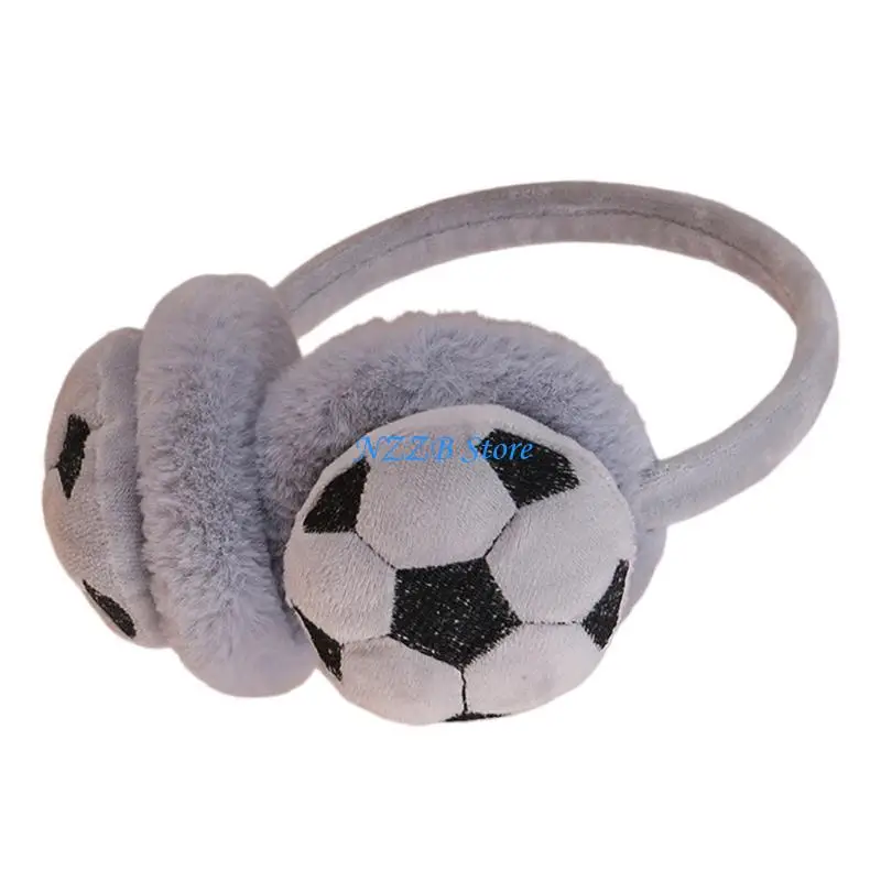 

T21F Elastics Soccer Ear Muffs Warm Plush Ear Protectors Cold Weather Earmuffs for Winter Comfortable