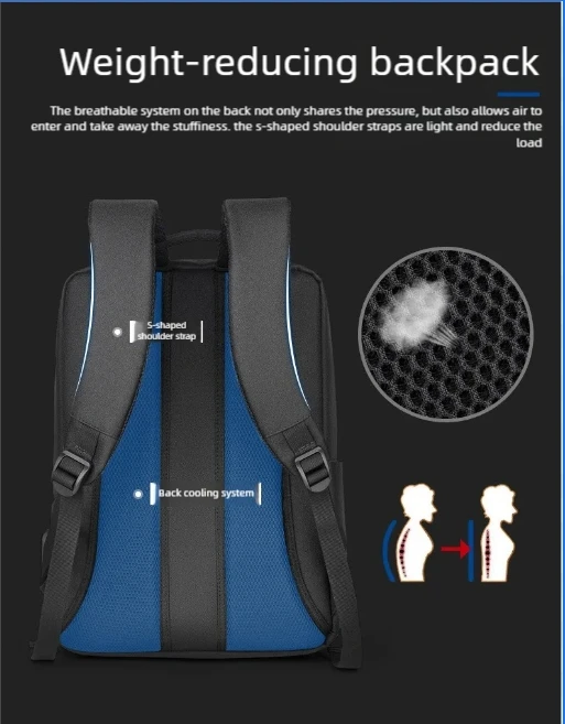 Men's 16.1 Inch Business Laptop Backpack - Oxford Waterproof Anti-theft with USB Charging Casual Daypack for Work Travel School