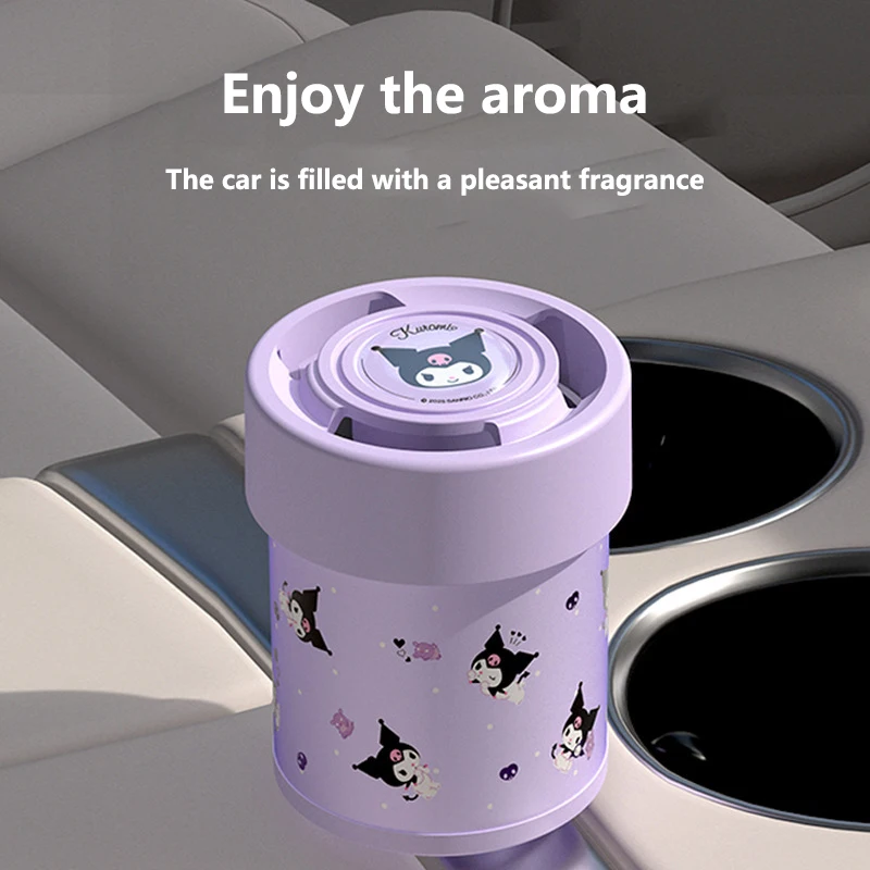 

Kuromi Car Aroma Cup Holder Solid Fragrance Odor Eliminating Automotive Air Freshener for Women