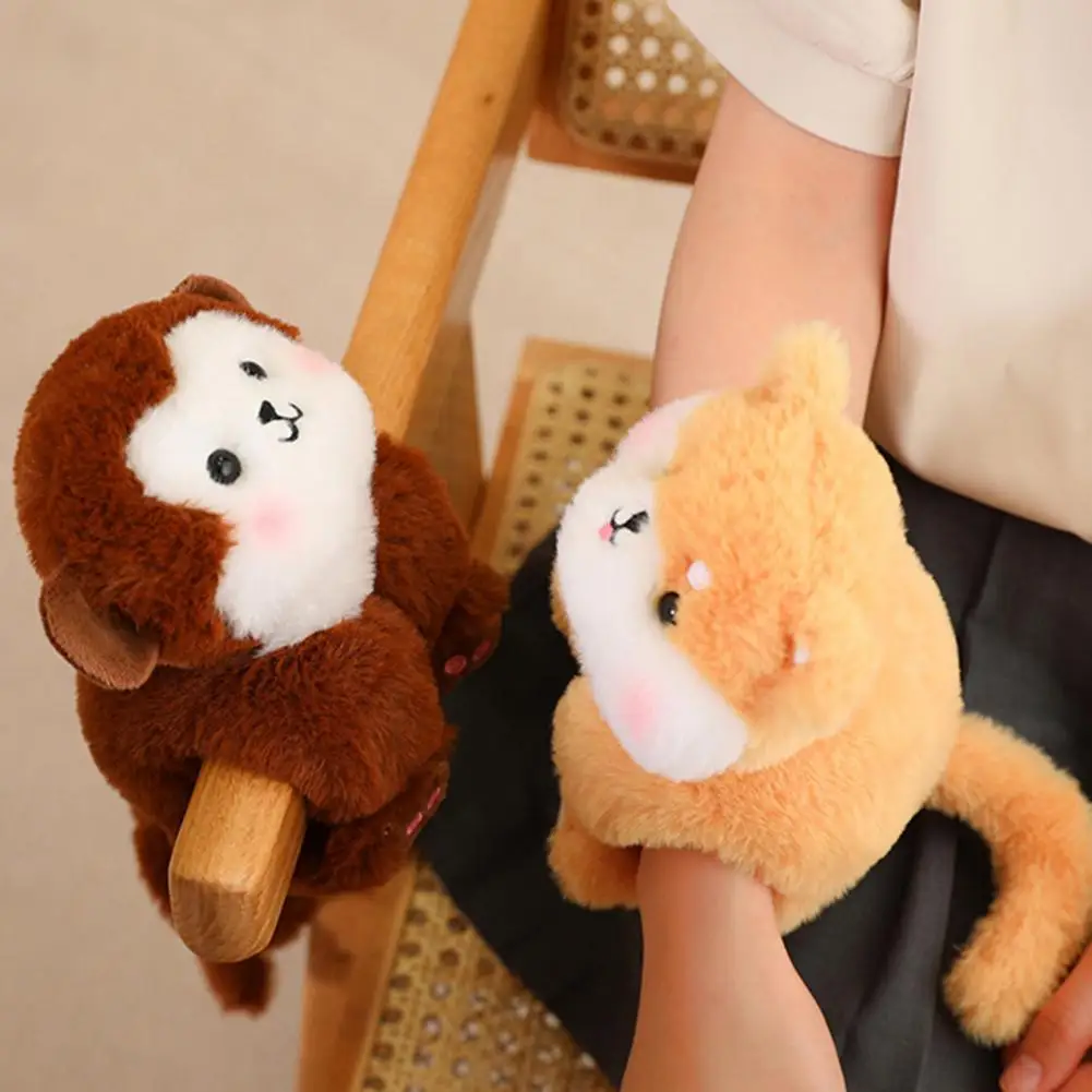 Cute Panda Raccoon Lion Dog Rabbit Monkey Tiger Plush Doll Slap Bracelet Plush Toy Cartoon Stuffed Animal Toy Boys Girls Gift