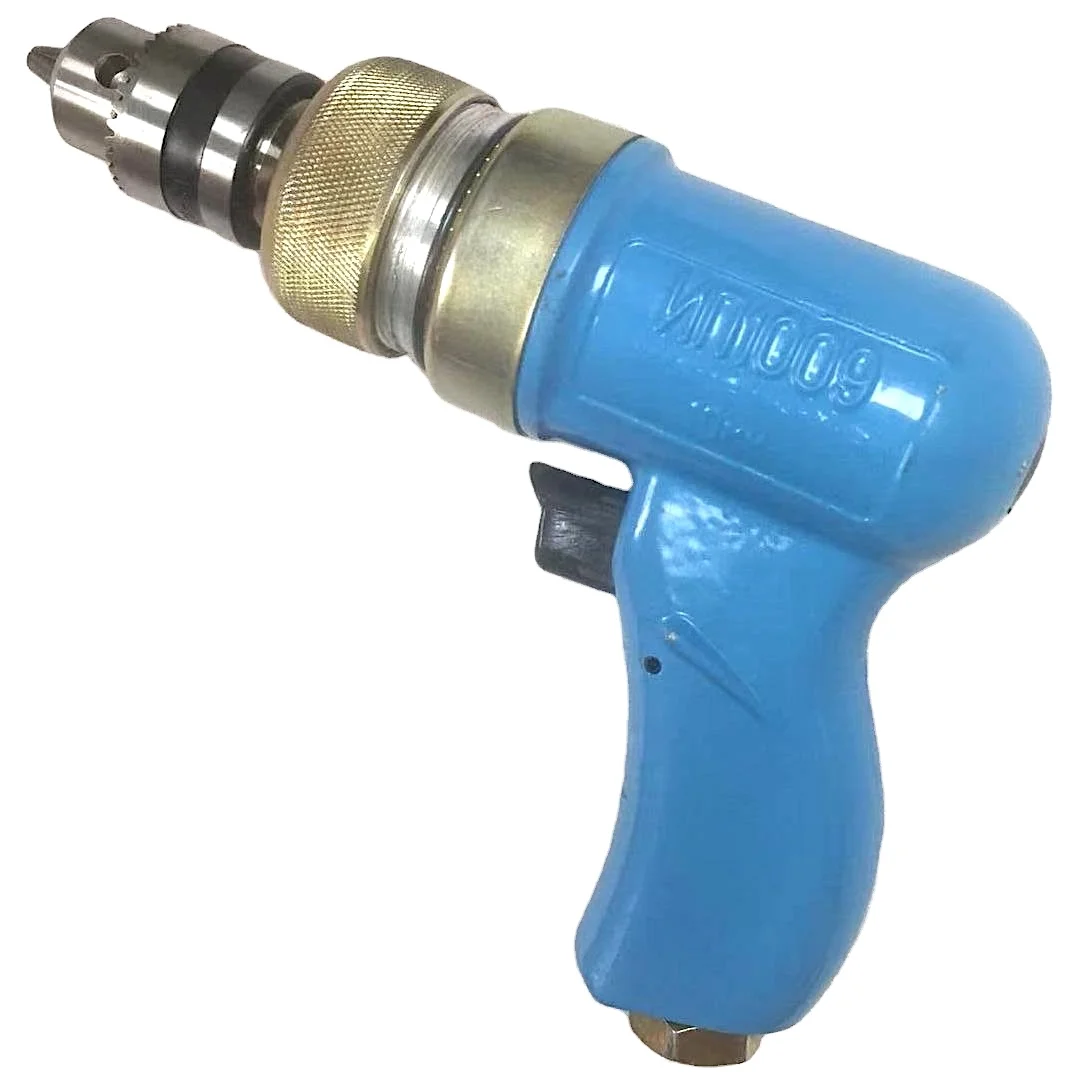 IP-1009 Industrial Pistol Drill Keyed Chuck Aerospace Pneumatic Drill 10mm Capacity 0.5 hp 3/8