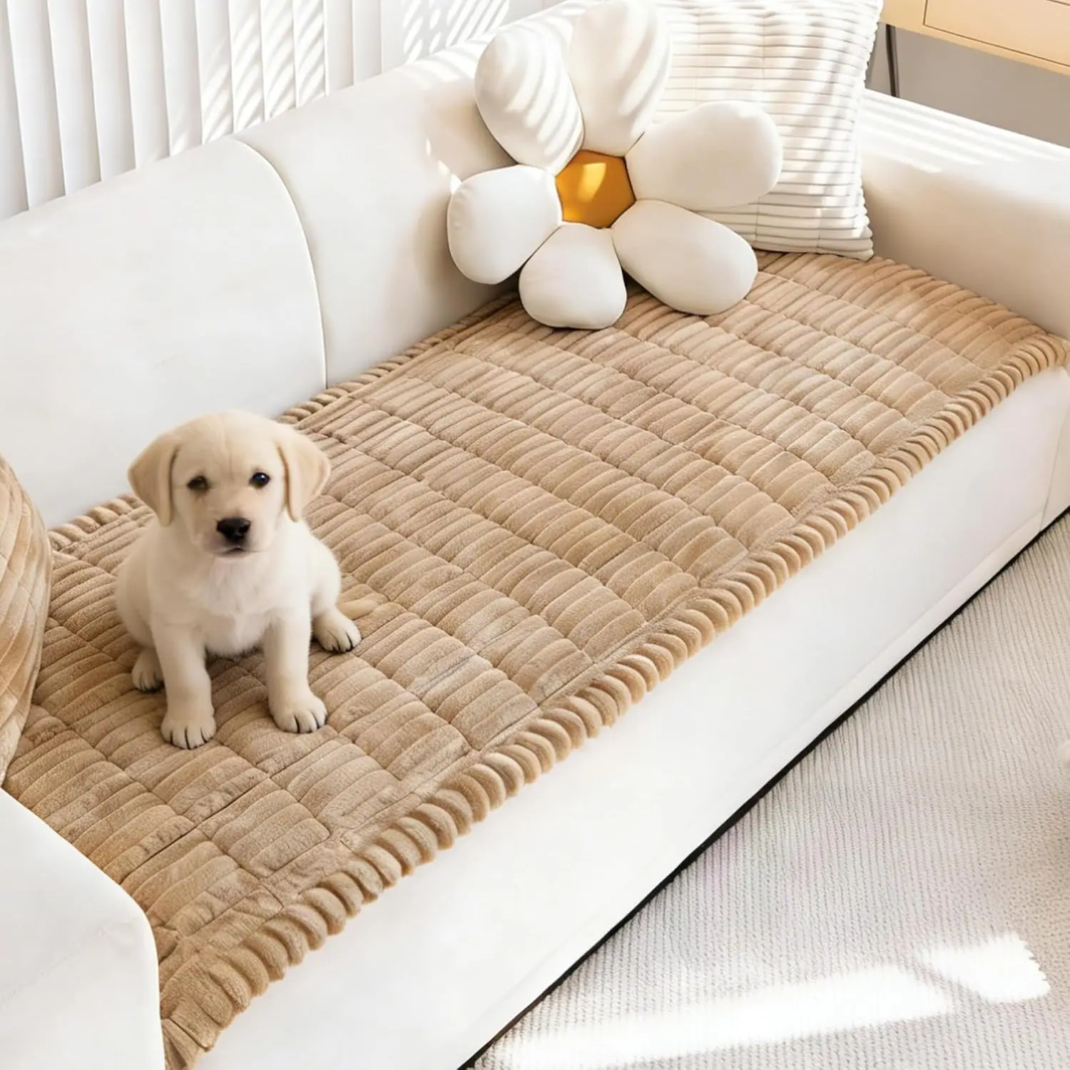 

Моющийся чехол для собачьего дивана, нескользящий защитный чехол для дивана для животных, пушистый и безопасный для питомцев