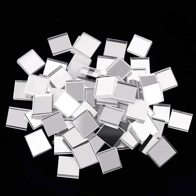 Self-Adhesive Real Glass Mini Square Mirror Mosaic Tiles Stickers Bathroom DIY Party Handmade Craft Home Decoration Making view 6