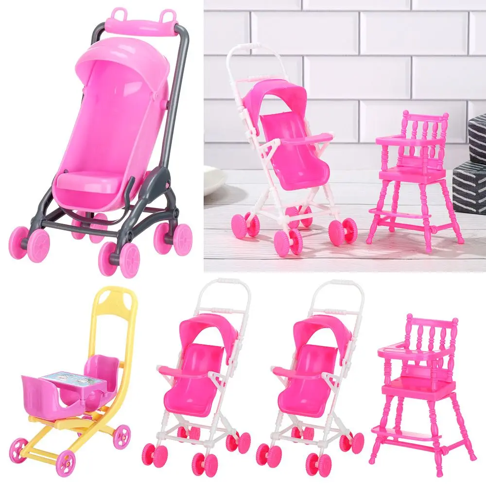 Toys Nursery Plastic Car Playing House Infant Carts Dollhouse Furniture Dolls Accessories Miniature Baby Stroller